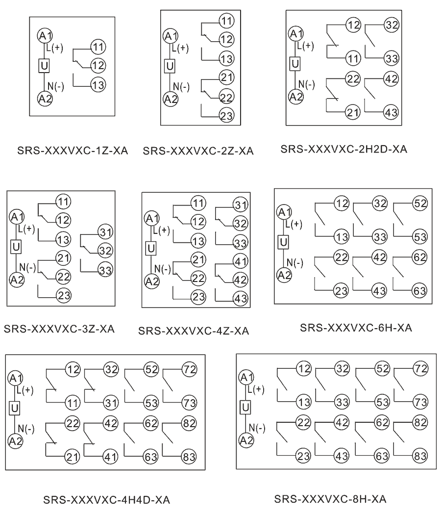 SRS-110VDC-3Z-16A内部接线图